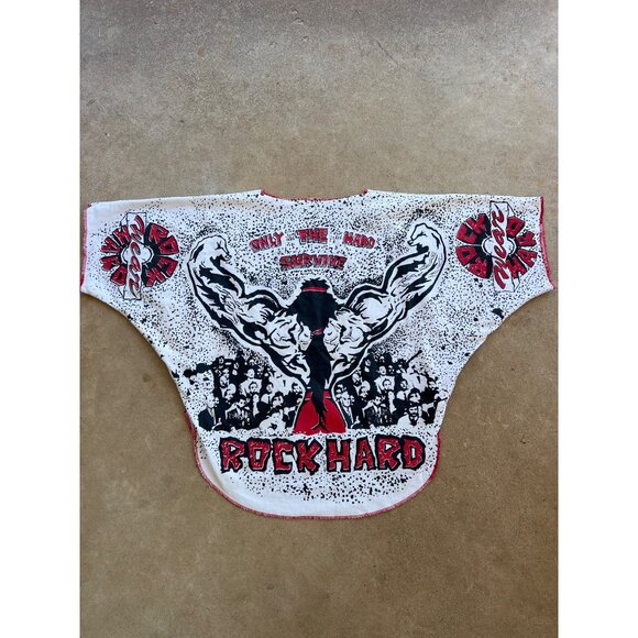 Vintage Bad Boyz Inc Rock Hard Oversized Graphic Muscle Poncho Shirt O/S BPG Mfg - Picture 4 of 5